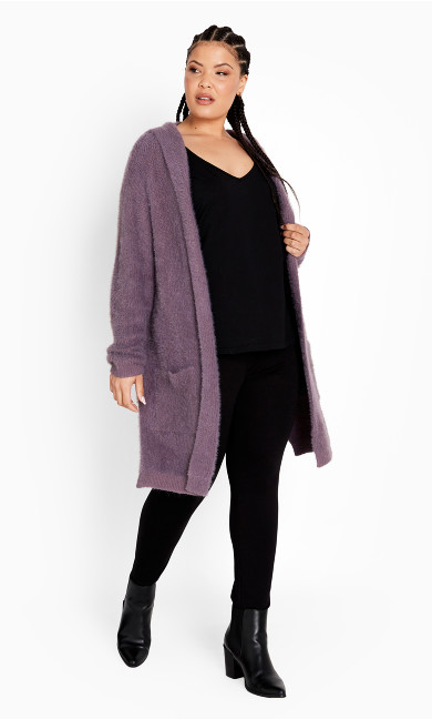 Sienna Plush Cardigan - mushroom