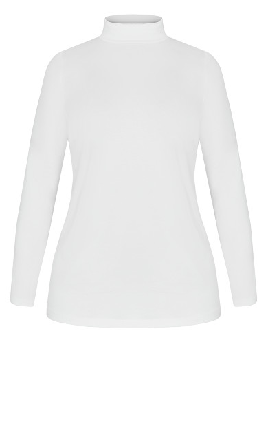 Organic Mock Neck Top - white