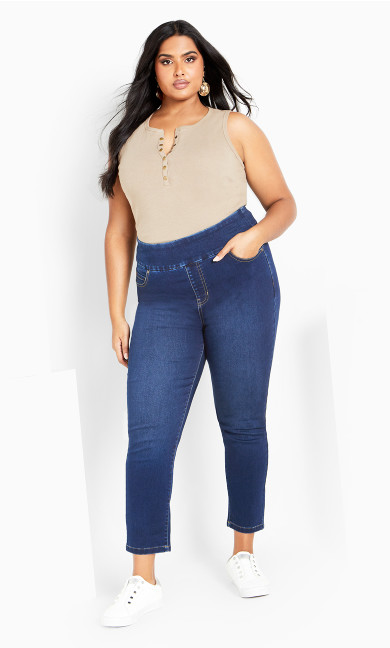 Jada Pull On Jean - mid wash