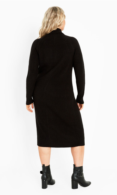 Callie High Neck Sweater Dress - black