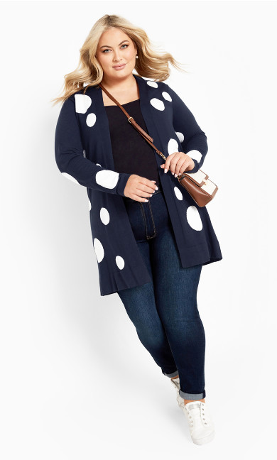 Spot It Cardigan - navy