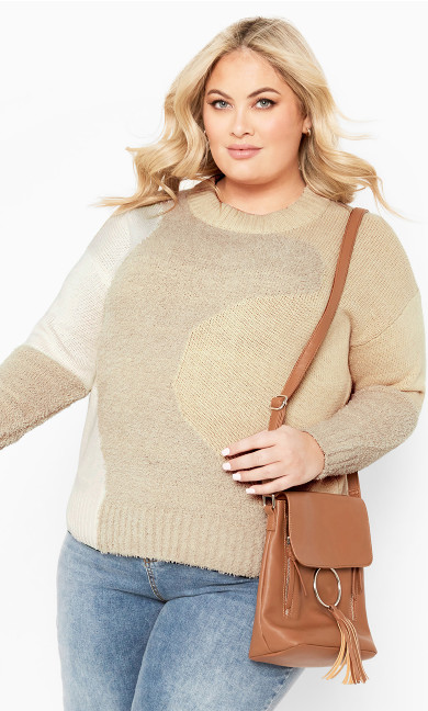 Avery Stretch Knit Sweater - mocha