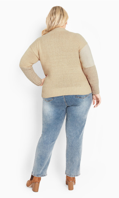 Avery Stretch Knit Sweater - mocha