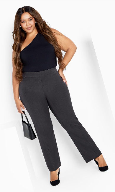 Women's Plus Size Cool Hand Wide Leg Trouser Charcoal - average