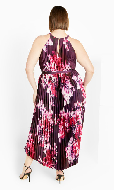 Demi Pleat Dress - blurred floral