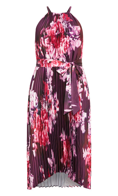 Demi Pleat Dress - blurred floral