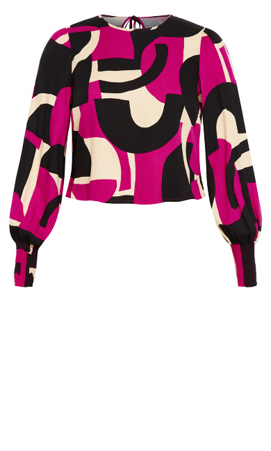 Daisy Long Sleeve Top - magenta