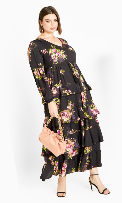 Violet Print Maxi Dress - violet bloom