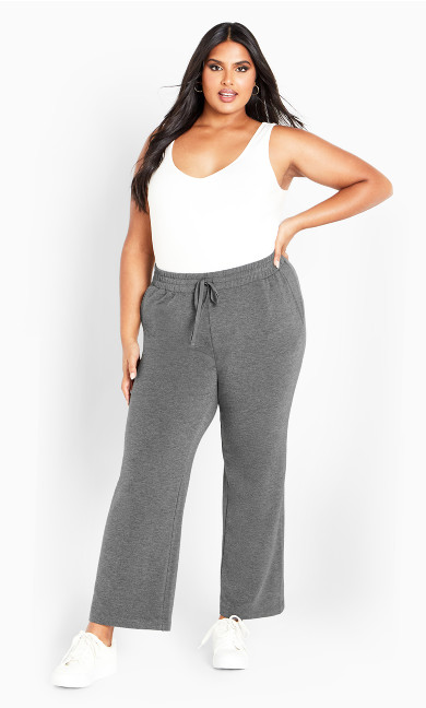 Leana Straight Leg Sweat Pant - charcoal