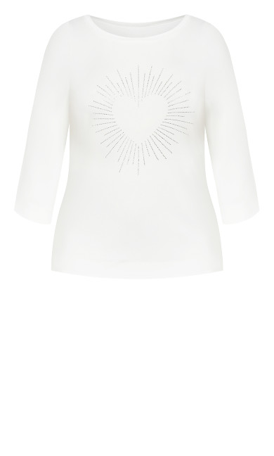 Love Heart Top - ivory