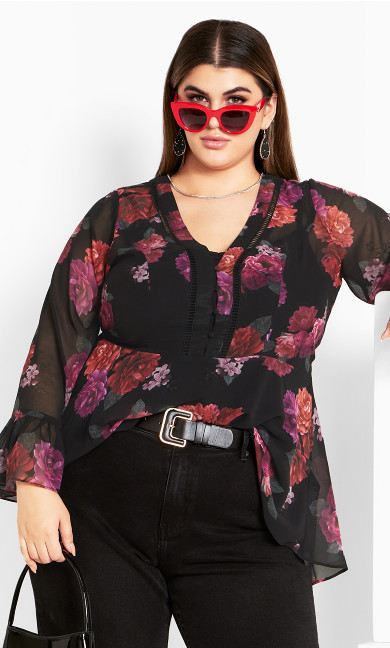 Women's Plus Size Chaya Print Top - prizefloral