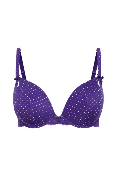 Mounia Push Up Print Bra - purple spot