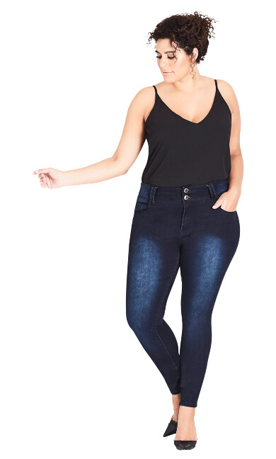 Women's Plus Size Asha Short Skinny Jean - Denim