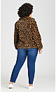 Plus Size Leopard Faux Fur Jacket - leopard