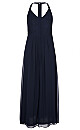 Paneled Bodice Maxi Dress - navy