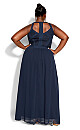 Paneled Bodice Maxi Dress - navy