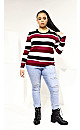 70's Stripe Jumper - berry