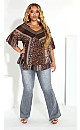 Harlow Frill Tunic - brown