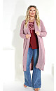 Paris Longline Cardigan - dusty mauve