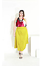 Amaya Asymmetrical Harmonica Pleat Skirt - chartreuse