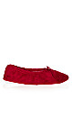 Plus Size Wide Fit Bow Opening Ballet Style Burgundy Red Slippers