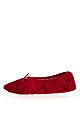 Plus Size Wide Fit Bow Opening Ballet Style Burgundy Red Slippers