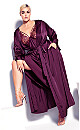 Long Satin Robe - amethyst