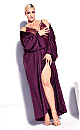 Long Satin Robe - amethyst