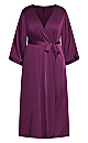 Long Satin Robe - amethyst