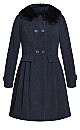 Plus Size Grandiose Coat - navy