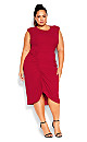 Side Split Dress - crimson