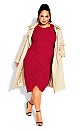 Side Split Dress - crimson