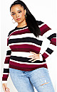 70's Stripe Jumper - berry