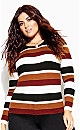 70s Stripe Jumper - beetroot