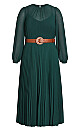 Plus Size Love Pleat Dress - jade