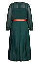 Plus Size Love Pleat Dress - jade