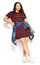 Plaid Love Dress - red