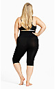 Plus Size Seamless Hi Waist Capri - black