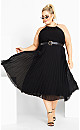 HALTER PLEAT DRESS BLACK 