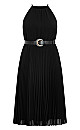 HALTER PLEAT DRESS BLACK 