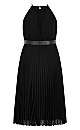 HALTER PLEAT DRESS BLACK 