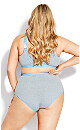 Plus Size Stripe Cotton Brief - blue