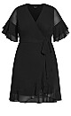 Flutter Frill Dress - black