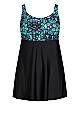 Empire Print Swim Dress - teal