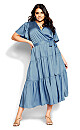 Tiered Sweetness Maxi Dress - blue