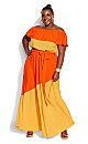 Colorburst Maxi Dress - mandarin