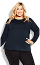 Plus Size Hi Lo Sweat Top - navy