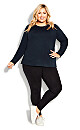 Plus Size Hi Lo Sweat Top - navy