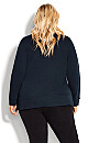 Plus Size Hi Lo Sweat Top - navy