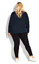 Plus Size Hi Lo Sweat Top - navy